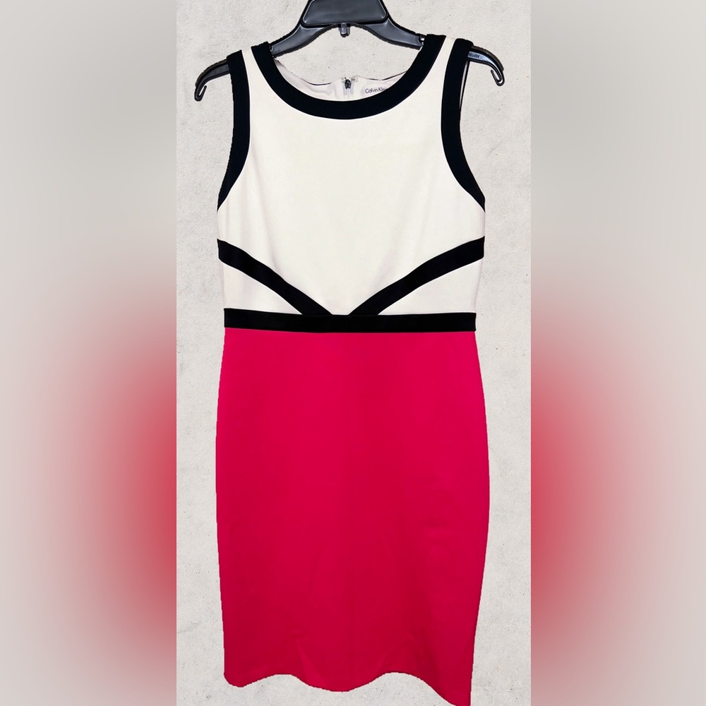 Calvin Klein Color Block Sheath Dress- Size 8